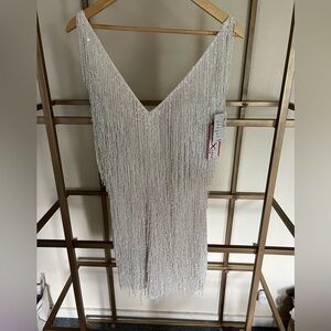 White Beaded Prom Dress